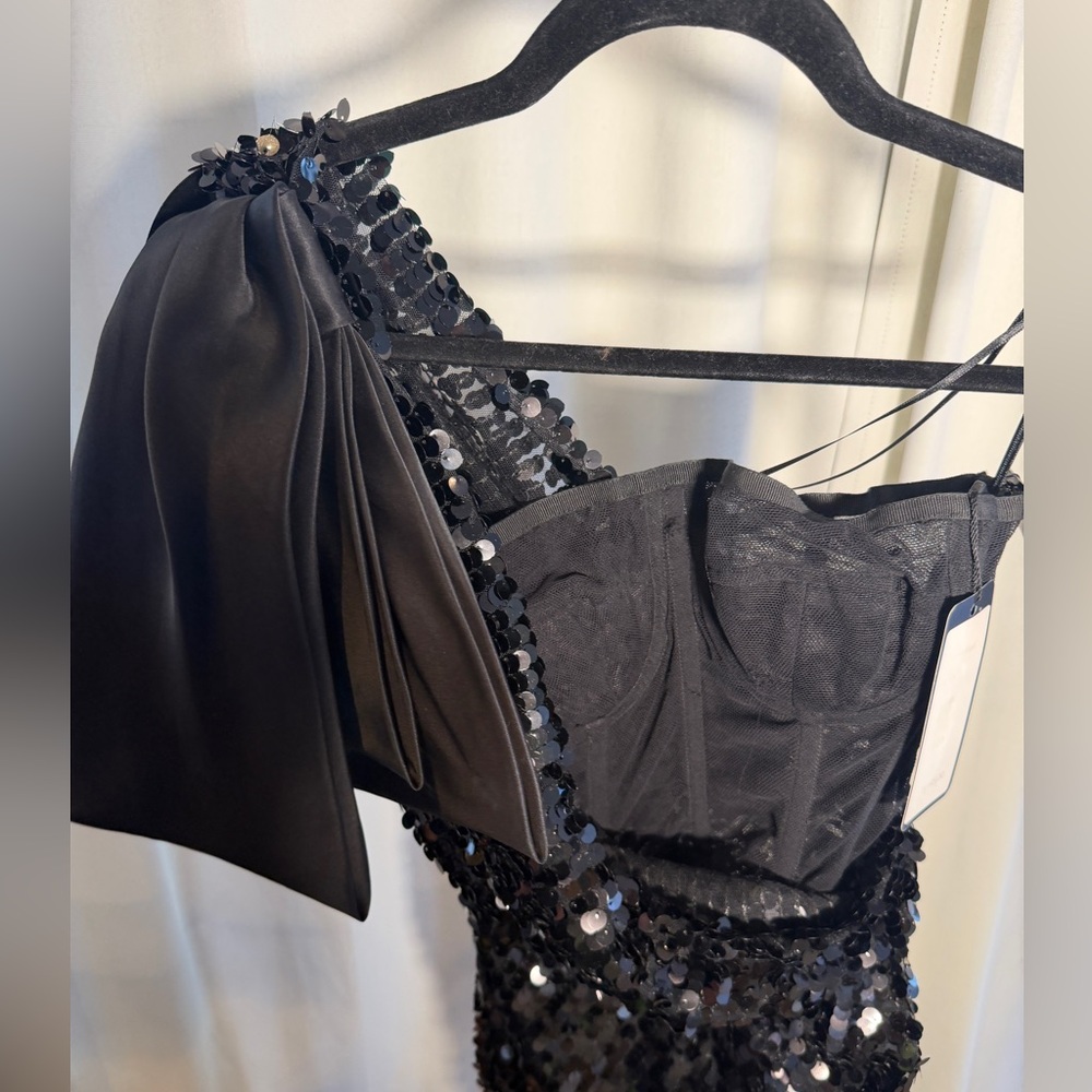 Dolce & Gabbana Black Sequin One-Shoulder Dress - Picture 8 of 8